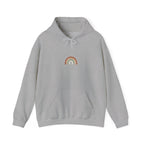 Neutral muted rainbow hoodie | boho rainbow arc, desert arc design