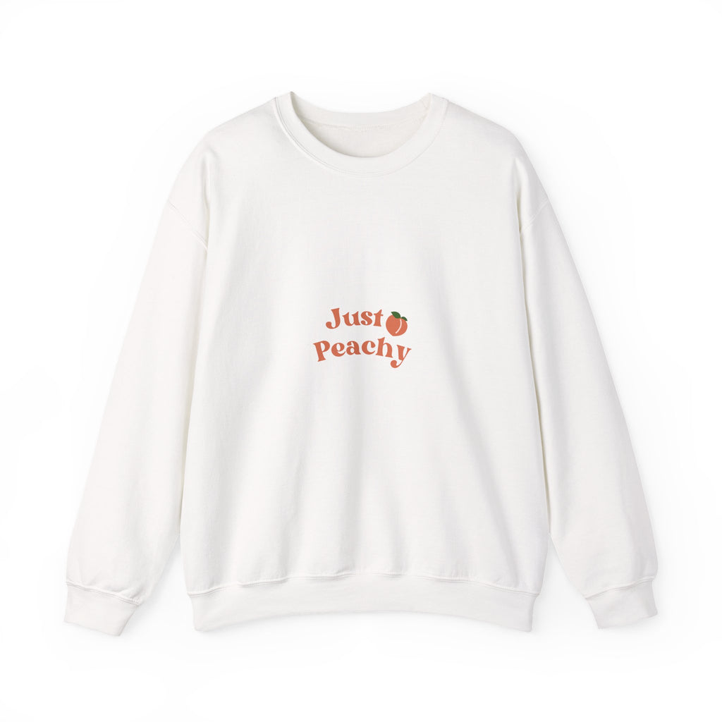 Just Peachy Crewneck Sweatshirt — Cute Peach Graphic Pullover