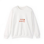 Just Peachy Crewneck Sweatshirt — Cute Peach Graphic Pullover