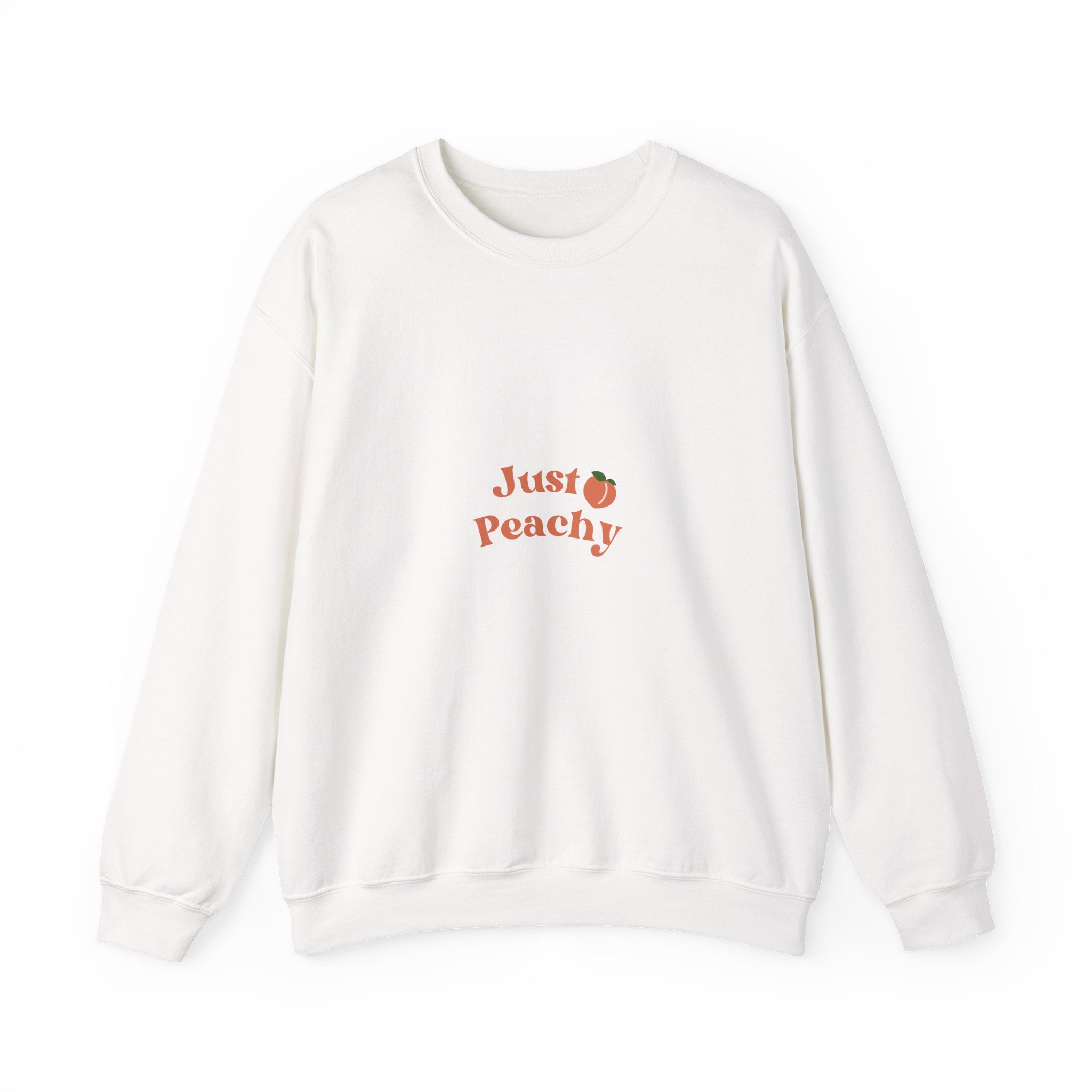 Just Peachy Crewneck Sweatshirt — Cute Peach Graphic Pullover
