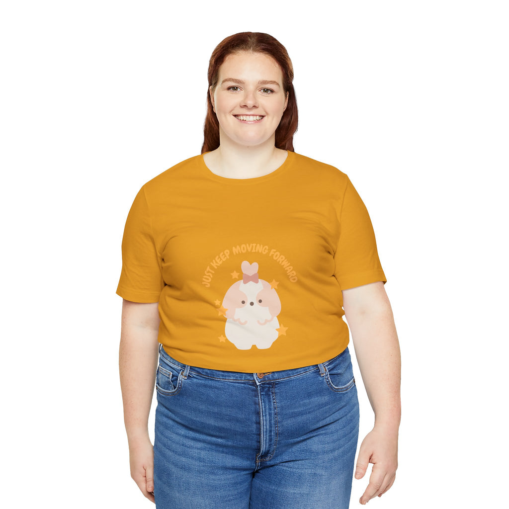 Cute Kawaii Bunny Tee — "Just Keep Moving Forward" Graphic T-Shirt