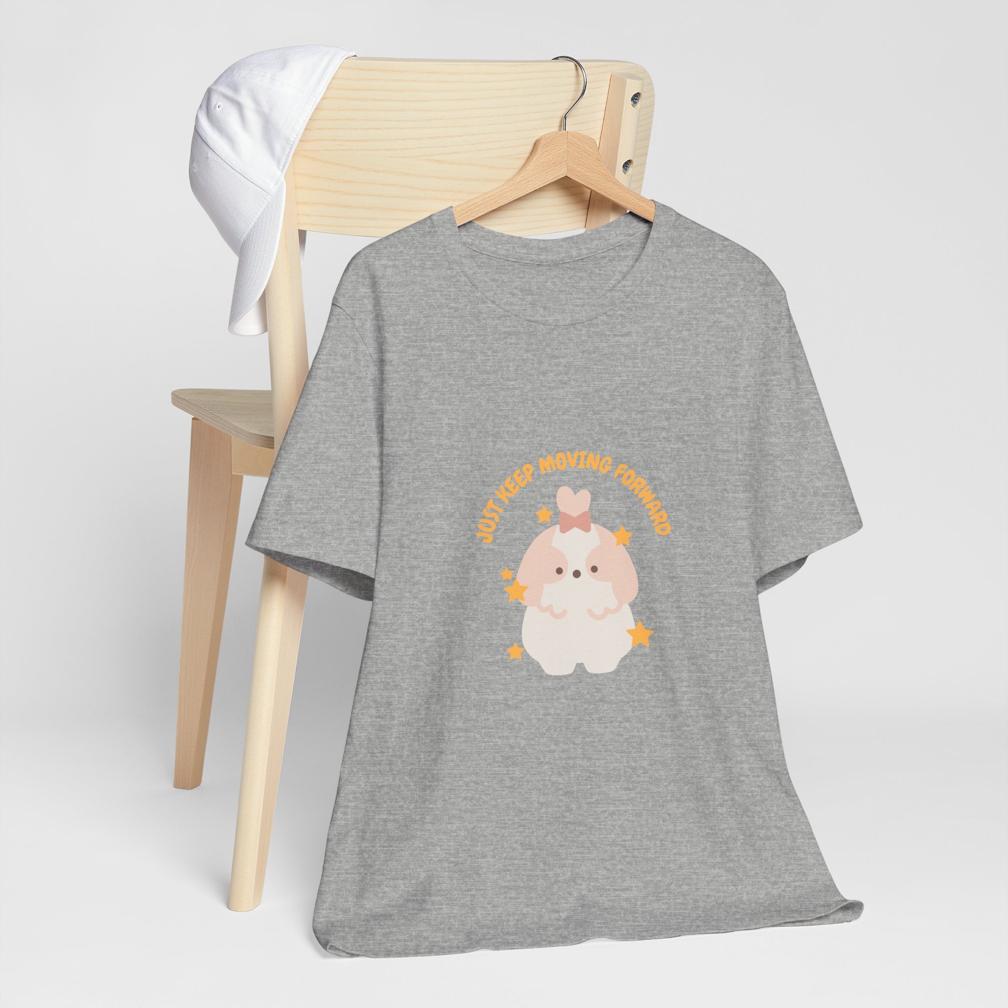Cute Kawaii Bunny Tee — "Just Keep Moving Forward" Graphic T-Shirt
