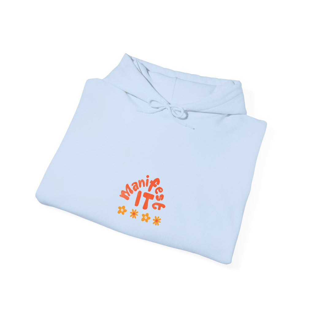 Hoodie — "Manifest It" Small Retro Stars Graphic Pullover