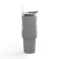 40oz Insulated Travel Mug Tumbler— Cute Kawaii Kitten Holding Heart