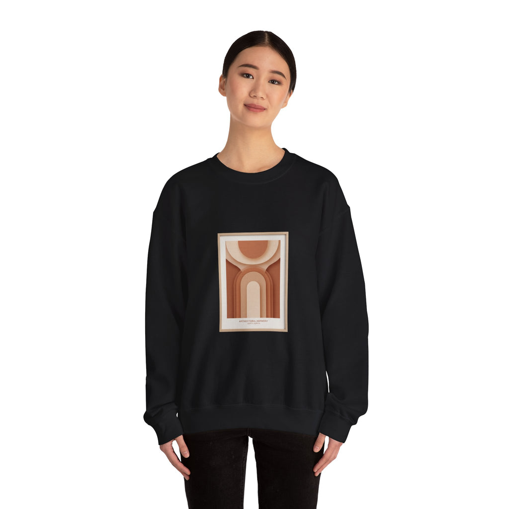 Terracotta Arch Abstract Sweatshirt | warm neutral shapes, clay tone art