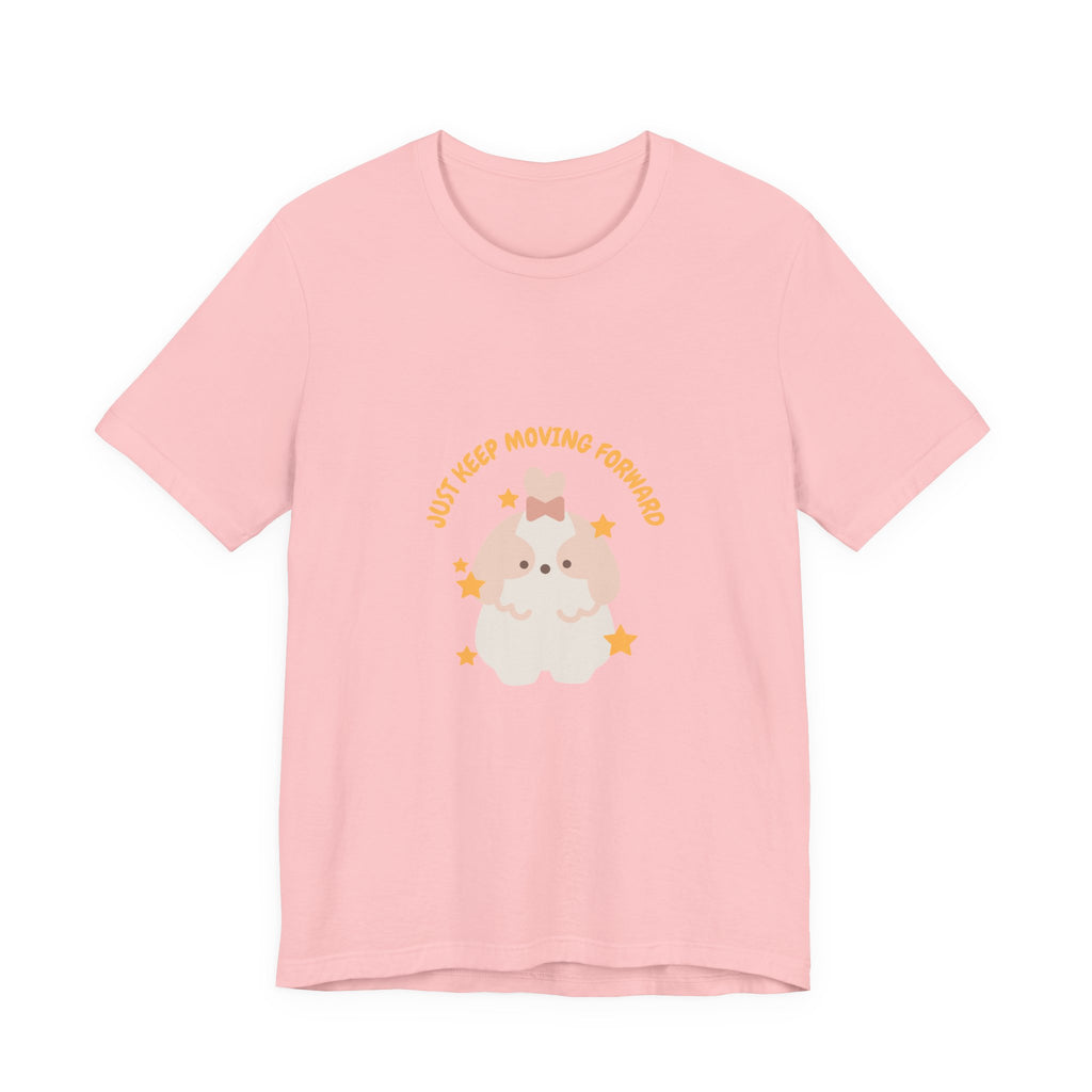 Cute Kawaii Bunny Tee — "Just Keep Moving Forward" Graphic T-Shirt