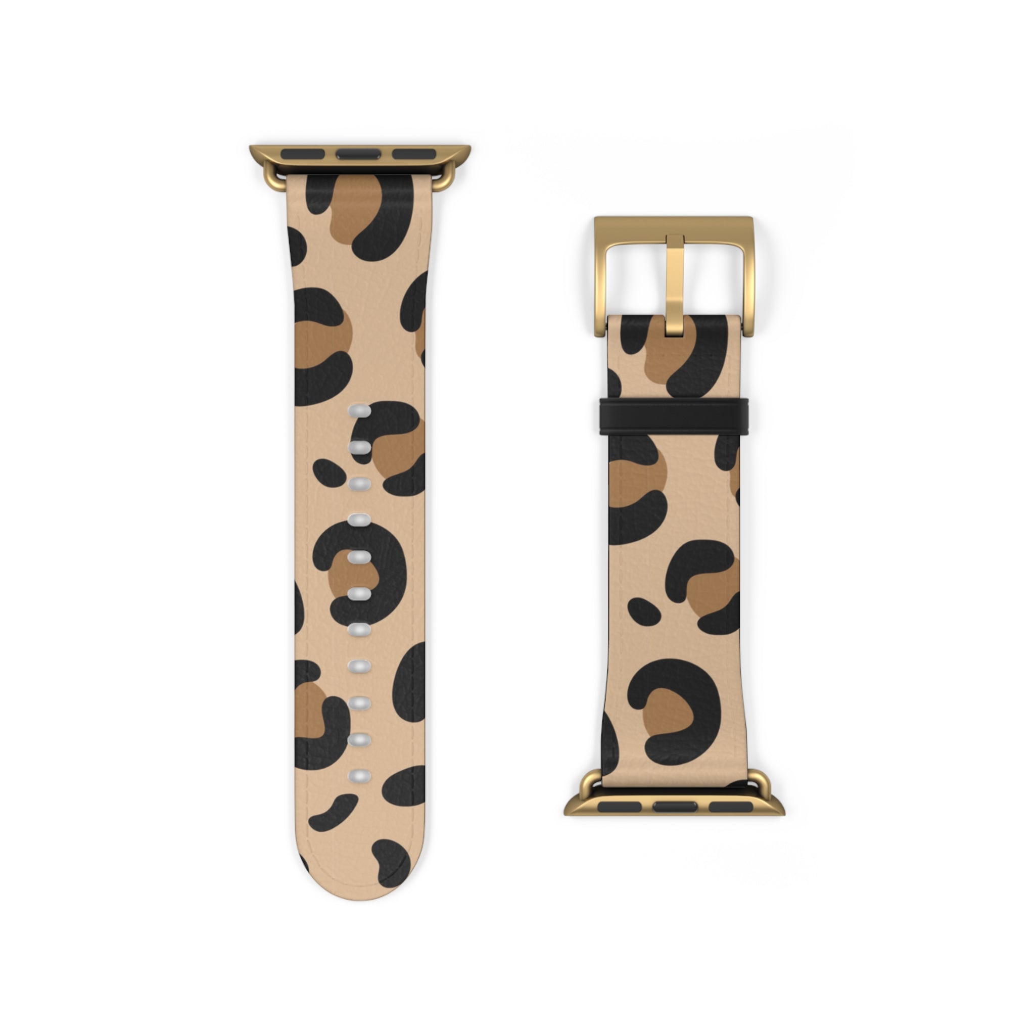 Leopard Print Silicone Watch Band — Beige Animal Pattern Apple/Smartwatch Strap