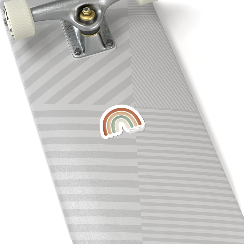 Neutral Rainbow Sticker | Muted Boho Arc, Terracotta Sage Pastel Vinyl