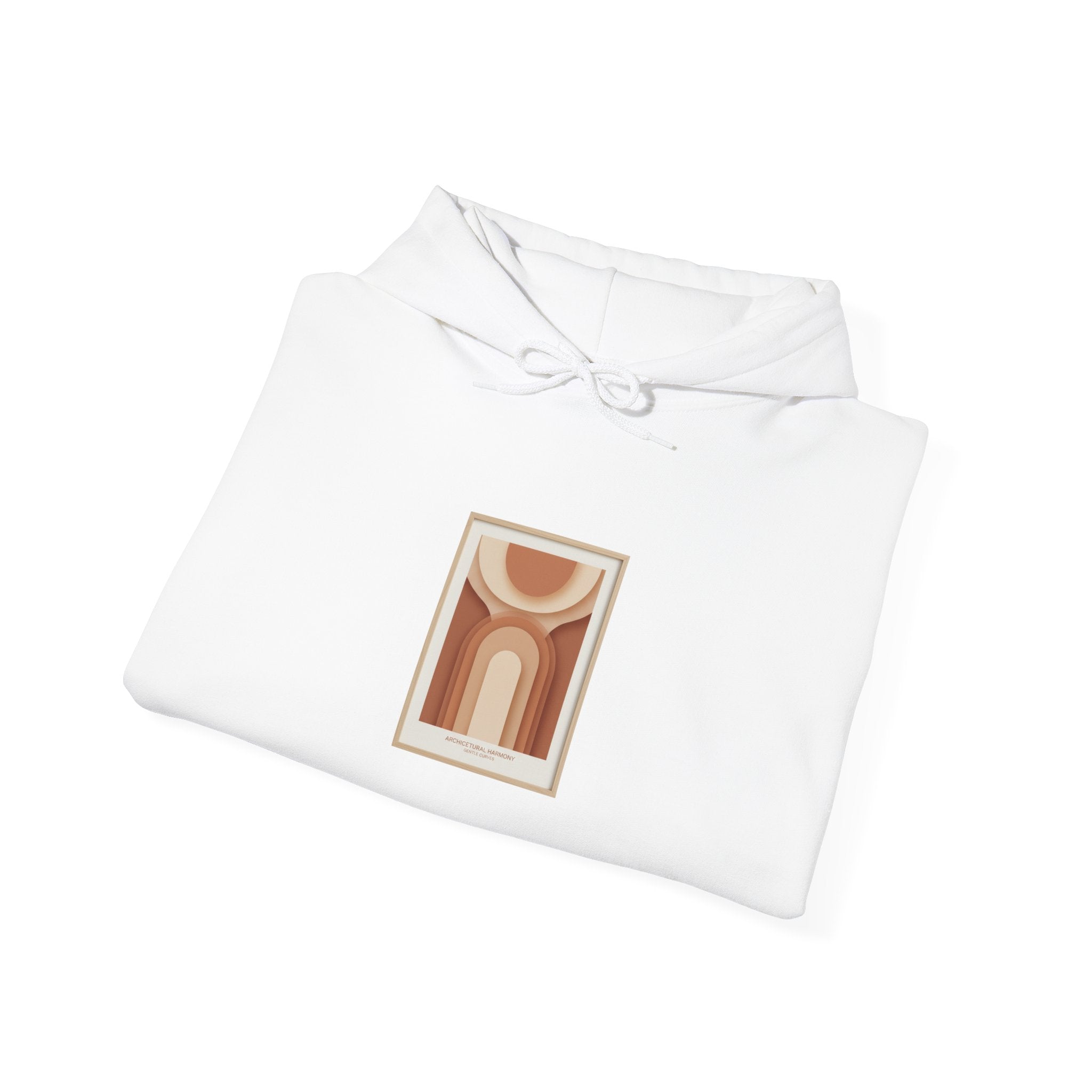 Terracotta Abstract Arch Hoodie | warm neutral shapes, boho arch design
