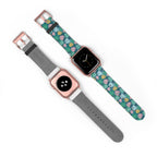 Tropical Monstera Watch Band — Teal Floral Apple Watch Strap