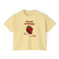 Lover Energy Strawberry Graphic Boxy Tee — "lover energy. he gets it. taken, not tame."