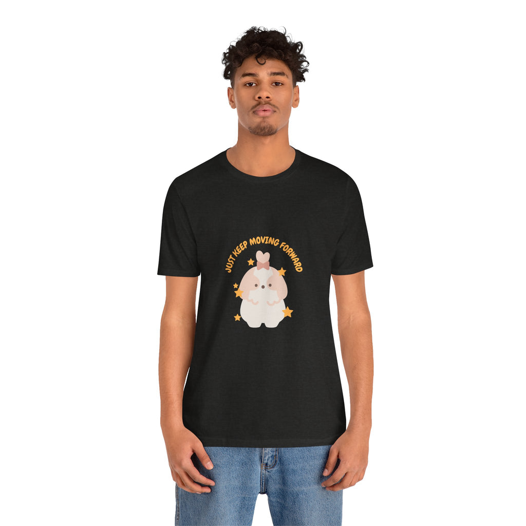 Cute Kawaii Bunny Tee — "Just Keep Moving Forward" Graphic T-Shirt