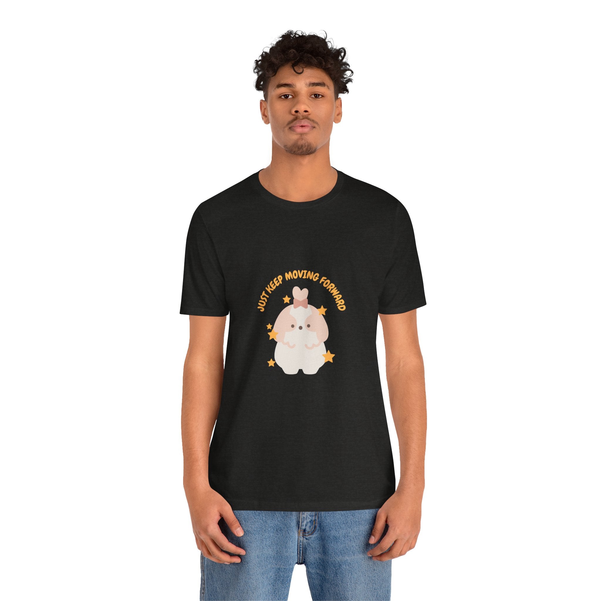 Cute Kawaii Bunny Tee — "Just Keep Moving Forward" Graphic T-Shirt
