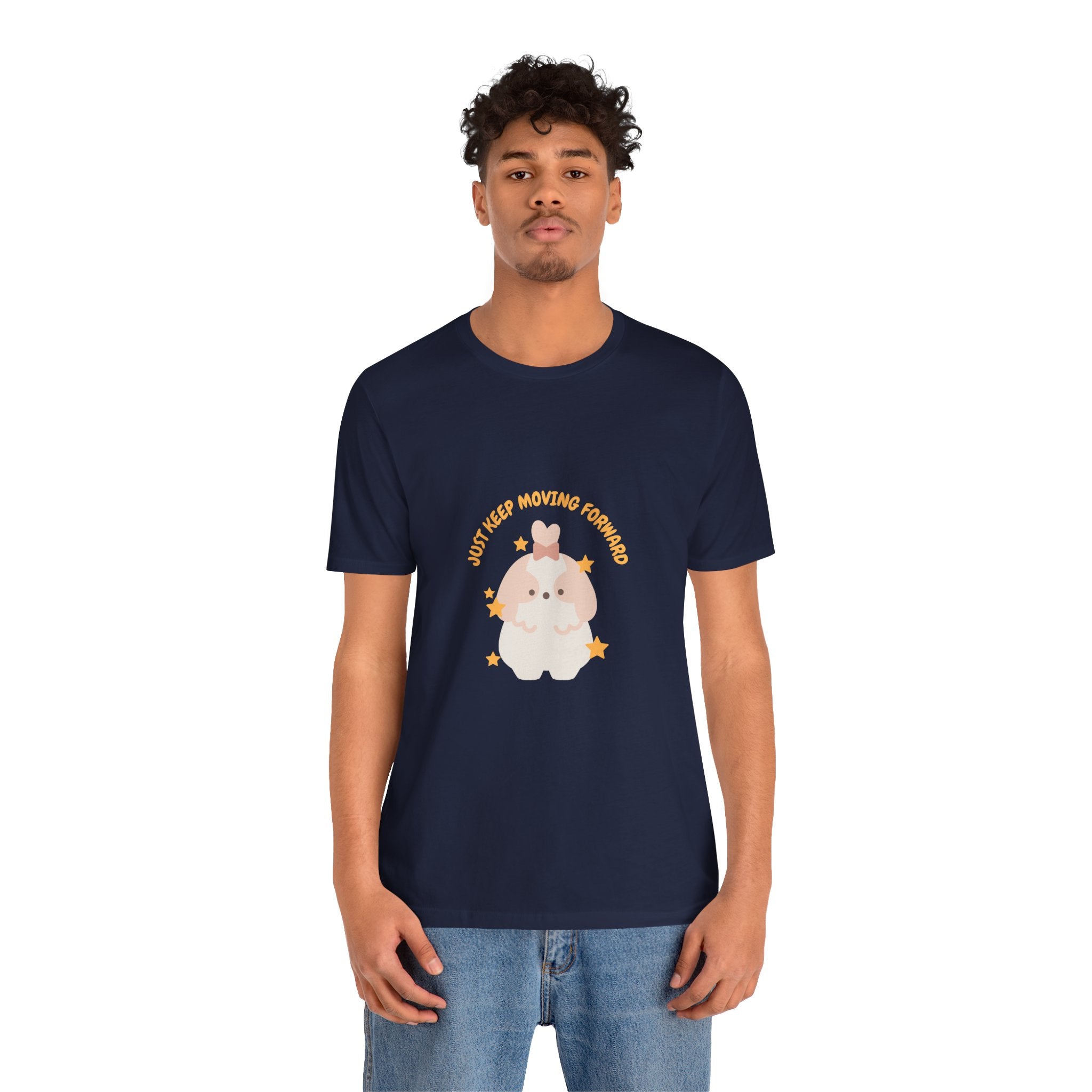 Cute Kawaii Bunny Tee — "Just Keep Moving Forward" Graphic T-Shirt
