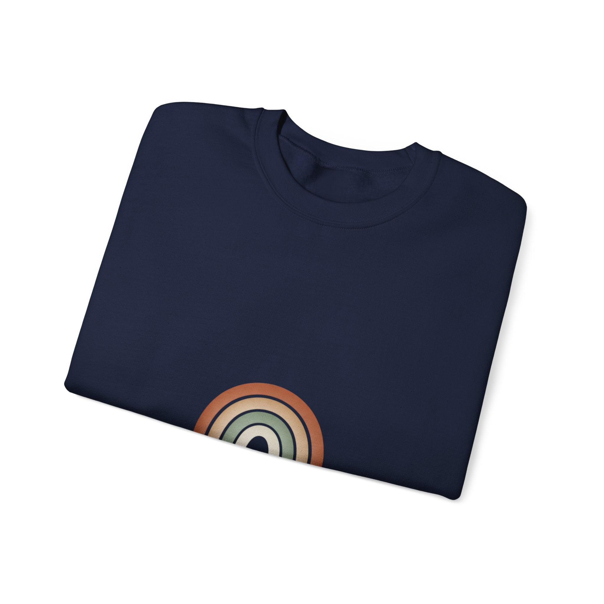 Neutral Rainbow Arc Sweatshirt | muted rainbow, boho desert arc