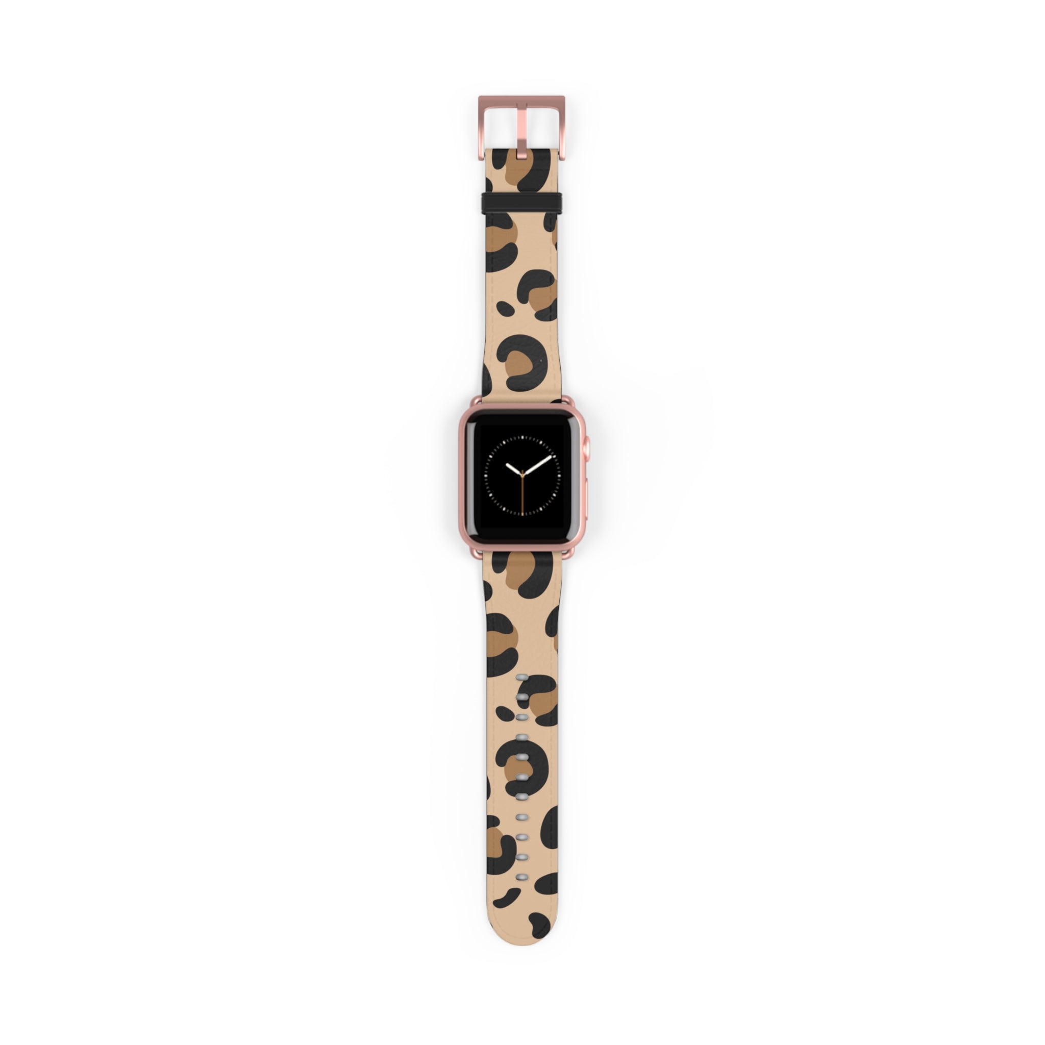 Leopard Print Silicone Watch Band — Beige Animal Pattern Apple/Smartwatch Strap