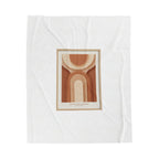 Terracotta Arch Abstract Velveteen Blanket | warm neutral shapes, clay tone decor