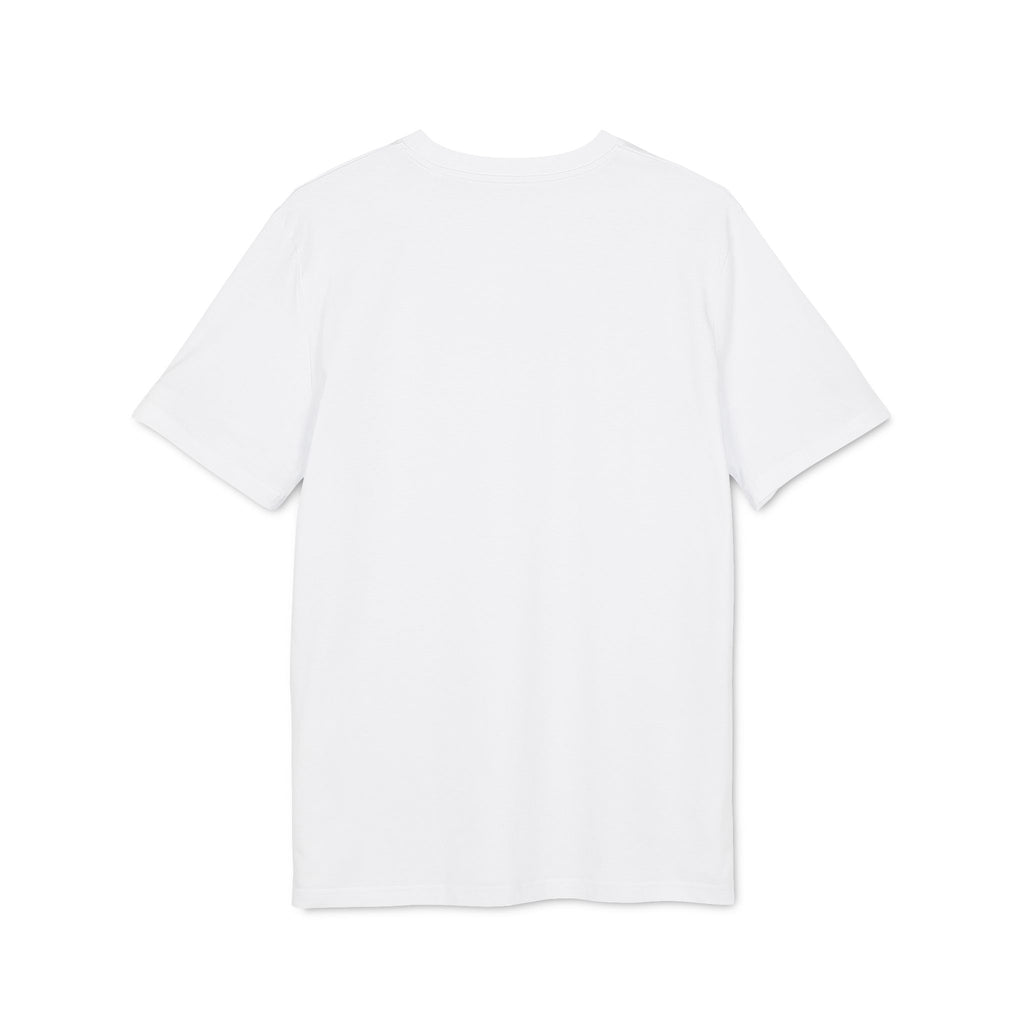 Minimal white organic cotton t-shirt with “nothing extra” text by ELVAE, clean everyday essential. back