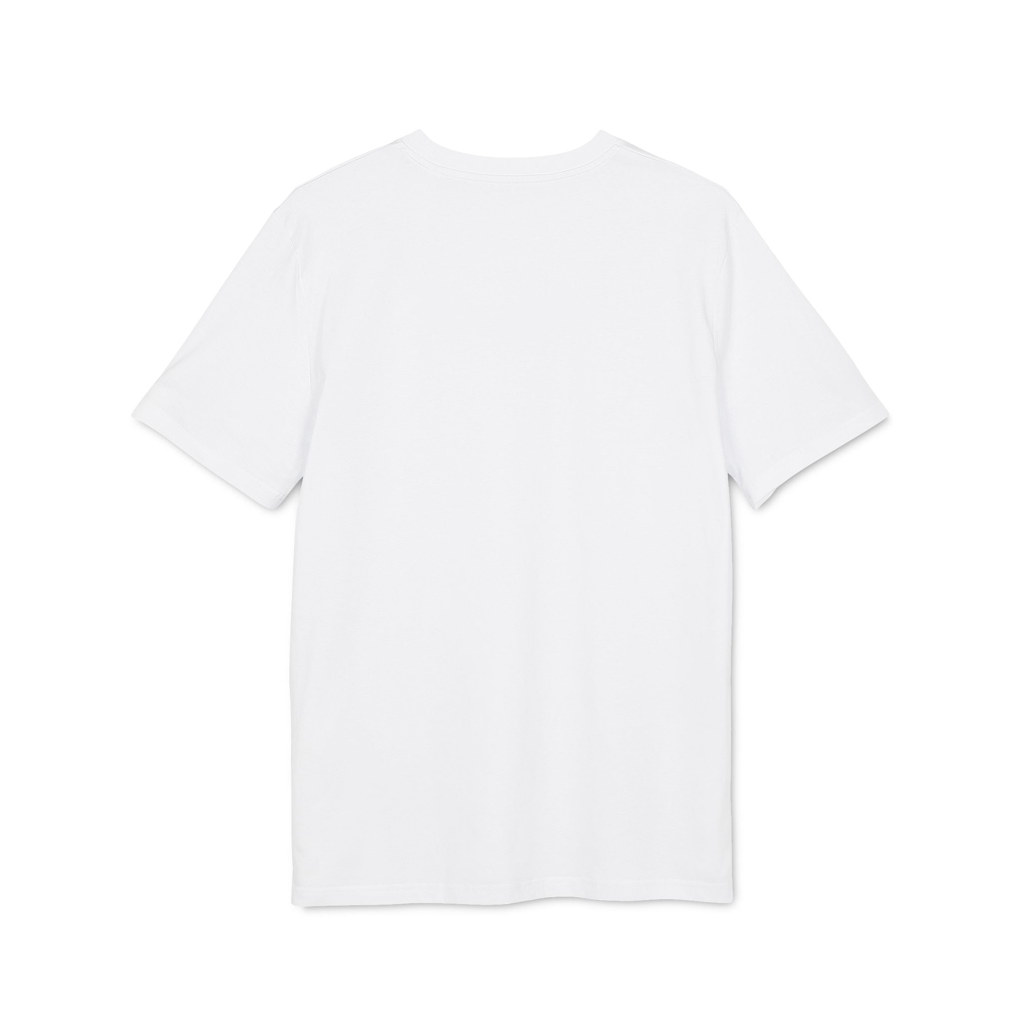 Minimal white organic cotton t-shirt with “nothing extra” text by ELVAE, clean everyday essential. back
