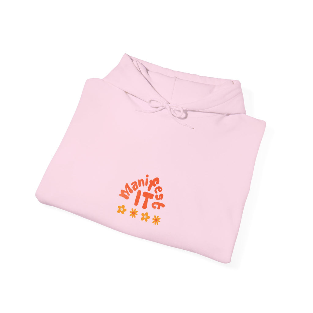Hoodie — "Manifest It" Small Retro Stars Graphic Pullover