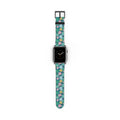 watch band with floral monstera print front