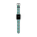 watch band with floral monstera print front