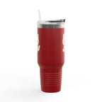 40oz Insulated Travel Mug Tumbler— Cute Kawaii Kitten Holding Heart