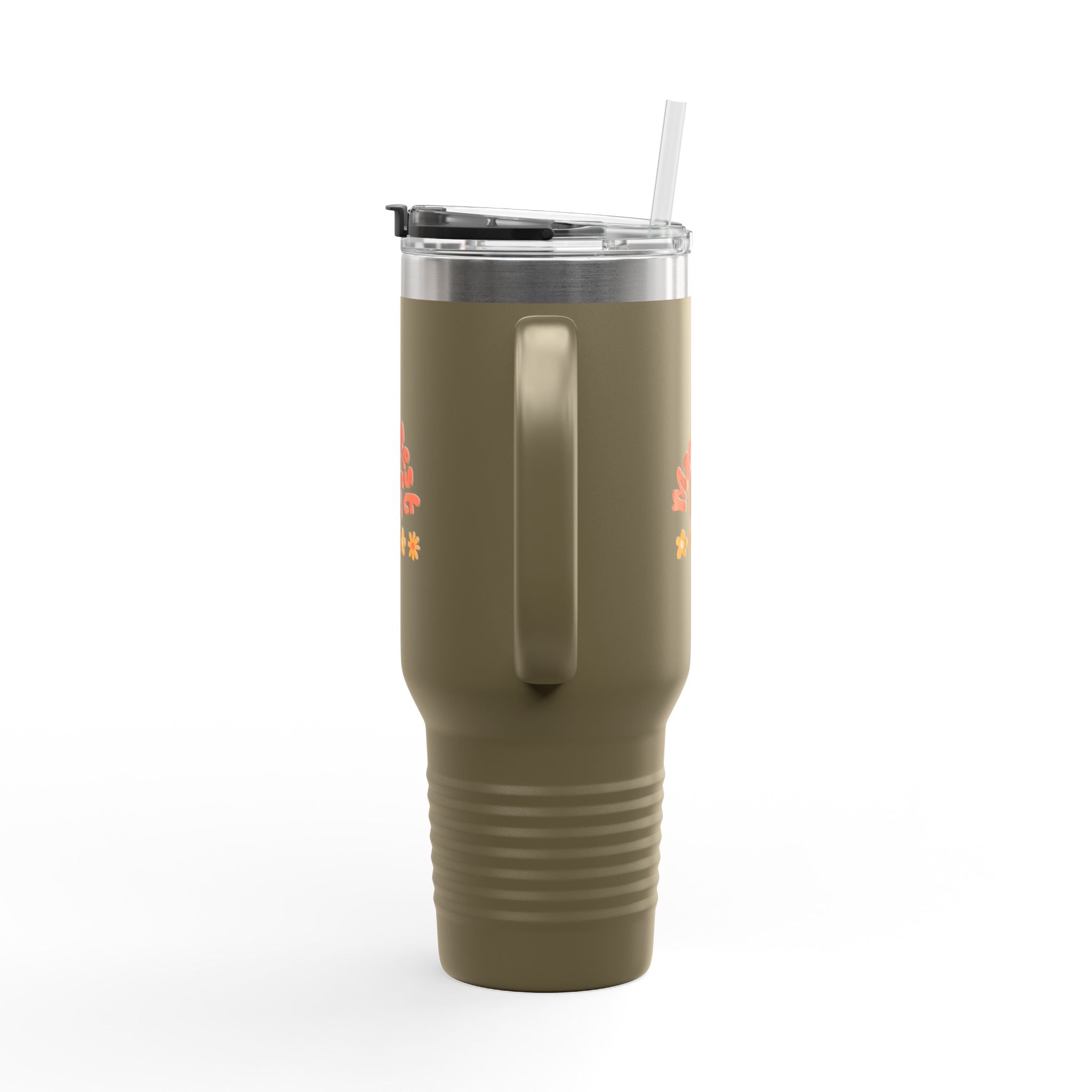 Insulated Travel Mug — "Manifest It" 40oz Tumbler with Lid & Straw