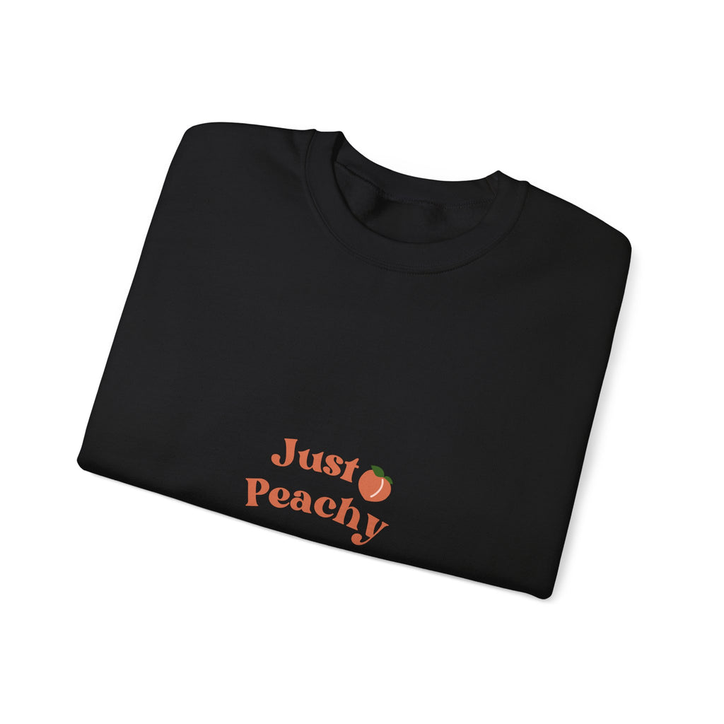 Just Peachy Crewneck Sweatshirt — Cute Peach Graphic Pullover