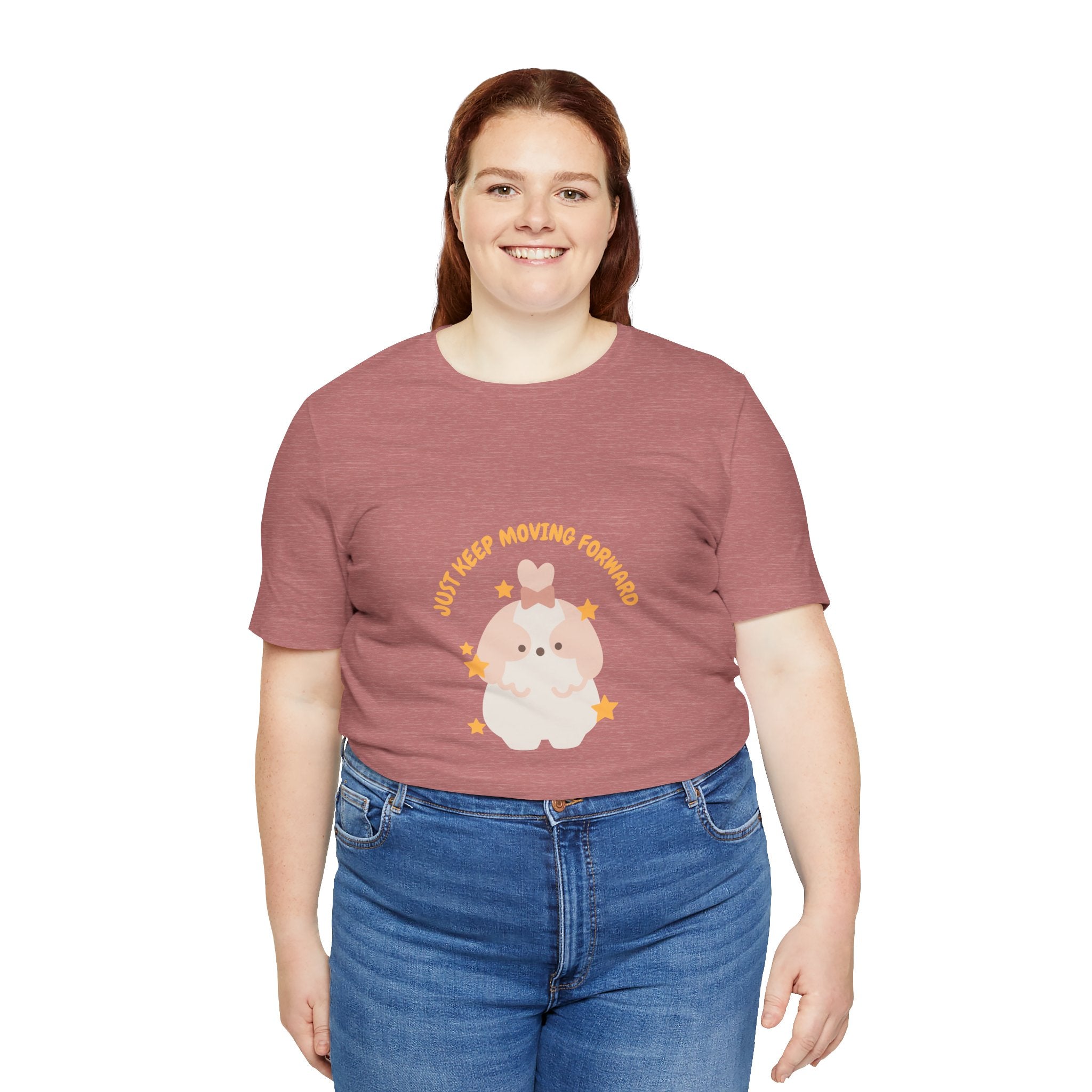 Cute Kawaii Bunny Tee — "Just Keep Moving Forward" Graphic T-Shirt
