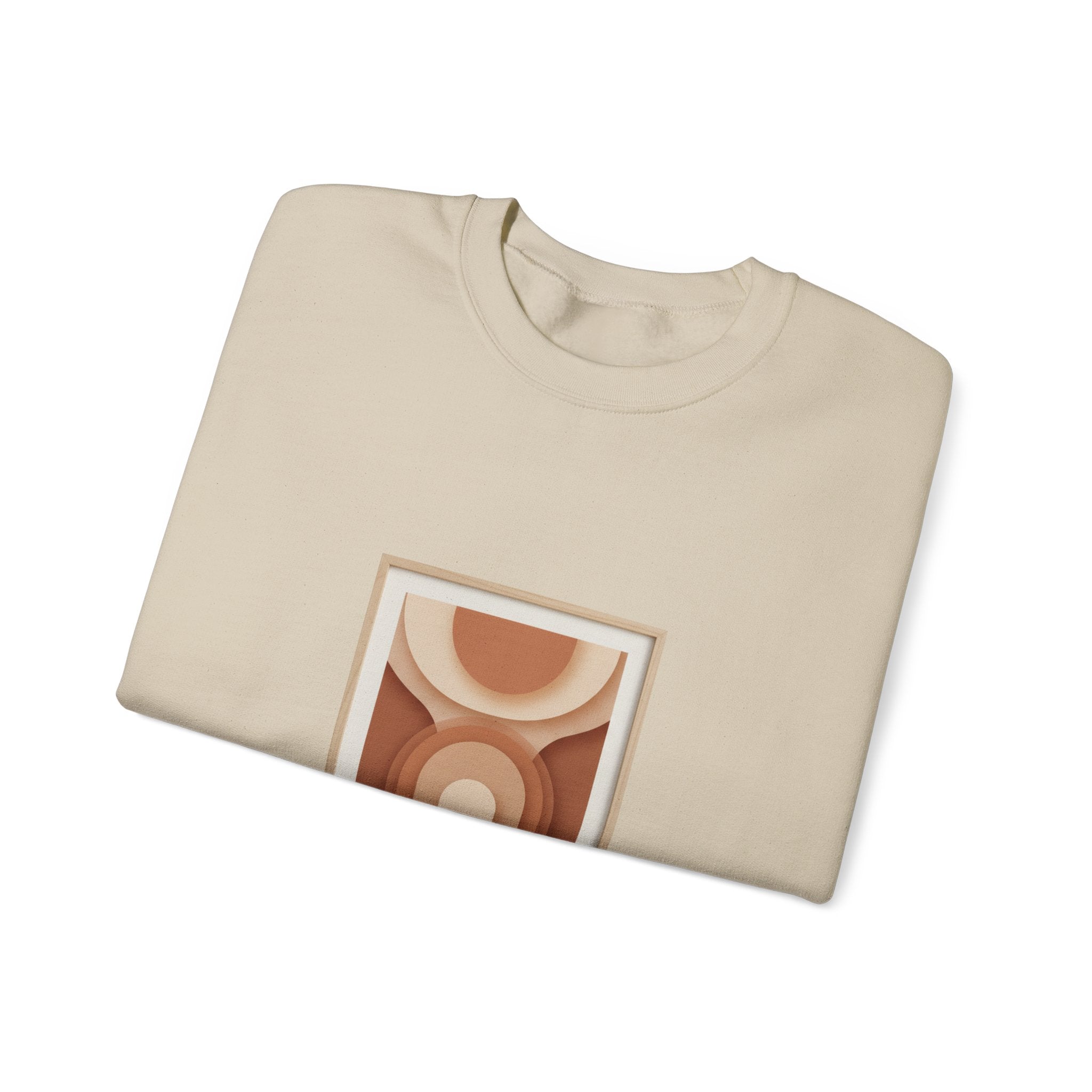 Terracotta Arch Abstract Sweatshirt | warm neutral shapes, clay tone art