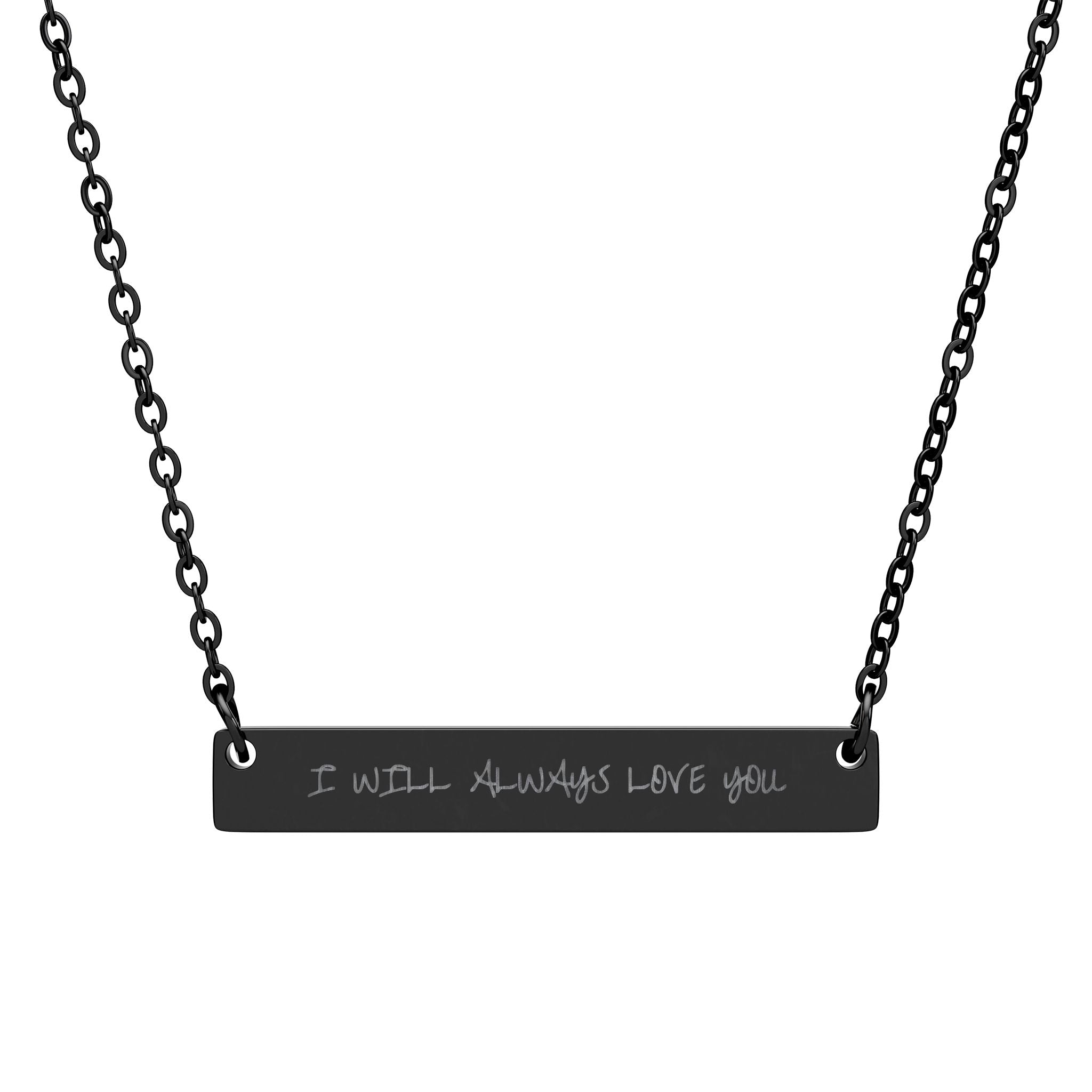 Engravable Horizontal Bar Necklace — Personalized Morse Code Pendant