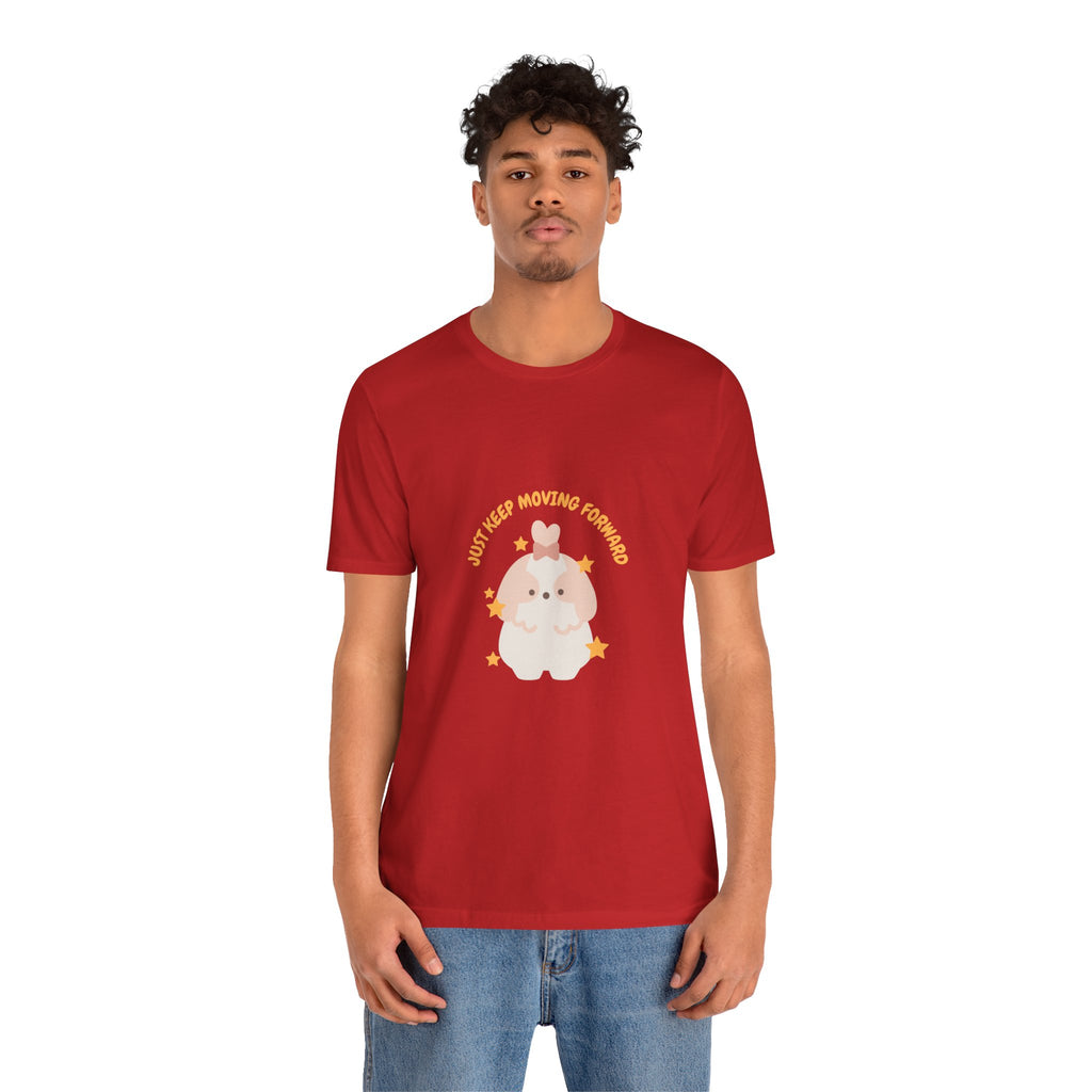 Cute Kawaii Bunny Tee — "Just Keep Moving Forward" Graphic T-Shirt