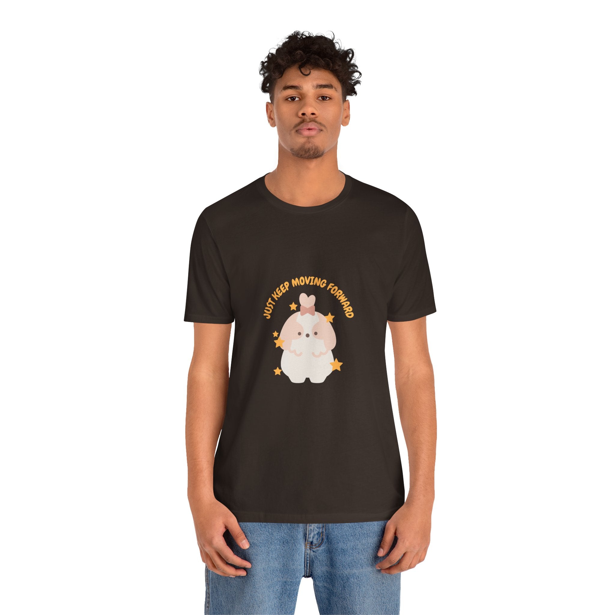 Cute Kawaii Bunny Tee — "Just Keep Moving Forward" Graphic T-Shirt