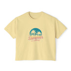 Summer Is Calling Women's Boxy Tee — Retro Palm Beach Vacation Tee