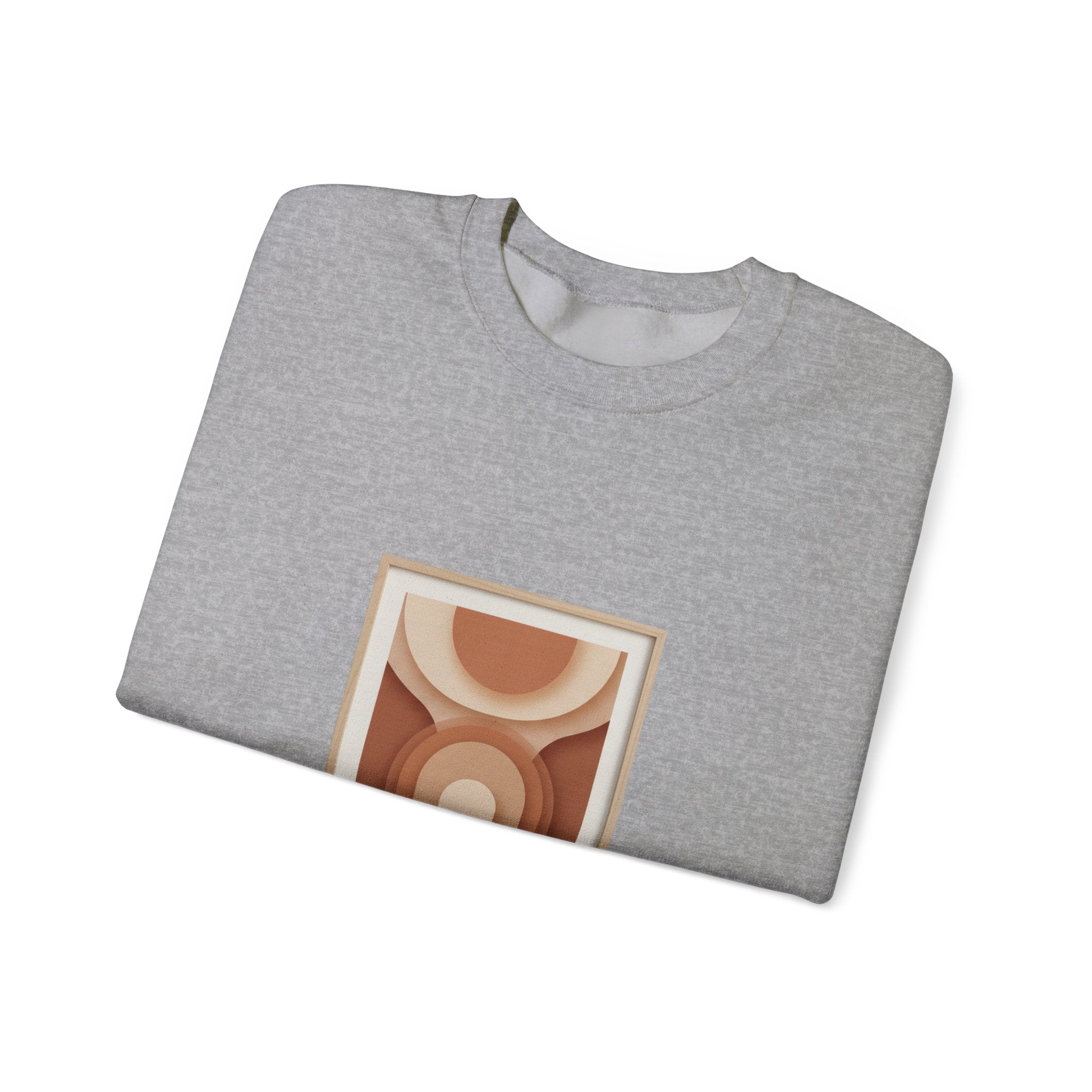 Terracotta Arch Abstract Sweatshirt | warm neutral shapes, clay tone art