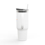 40oz Insulated Travel Mug — “The Adventure Begins” Mountain Stainless Tumbler