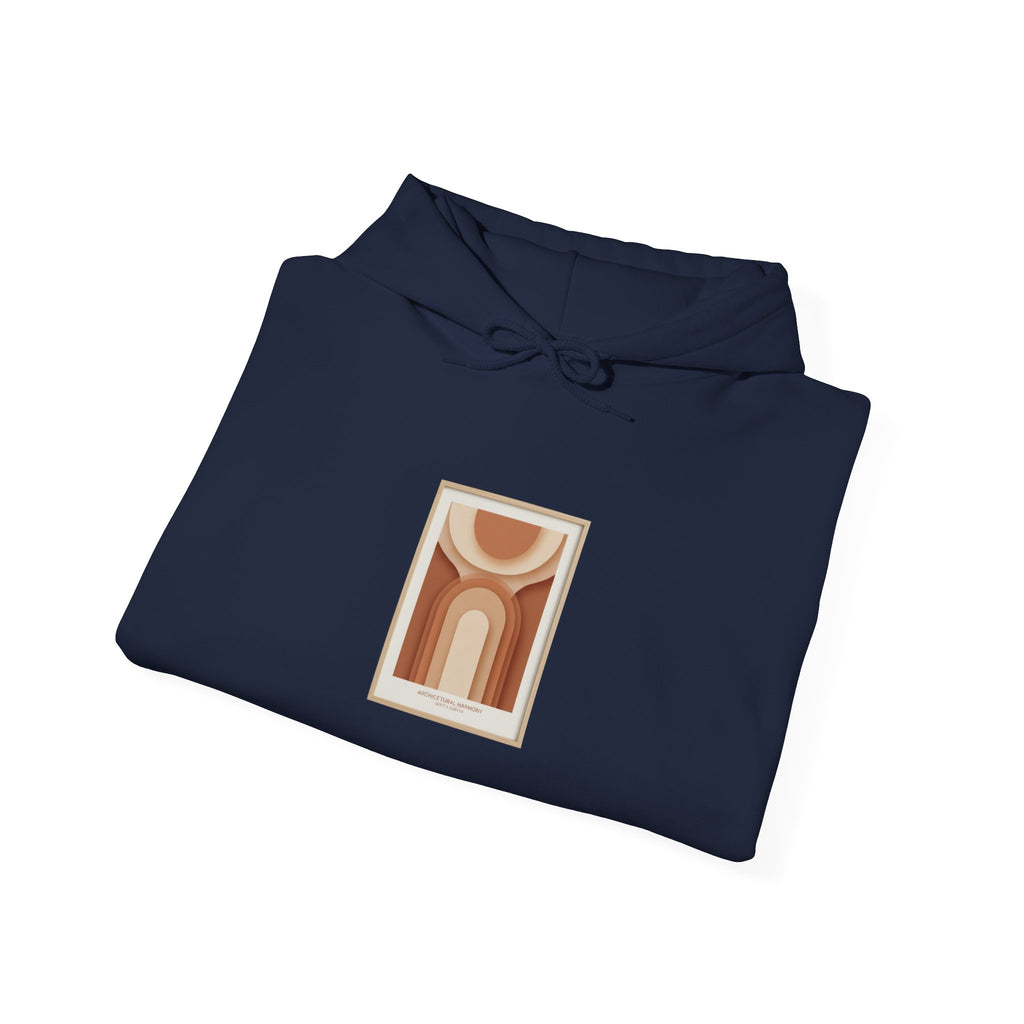 Terracotta Abstract Arch Hoodie | warm neutral shapes, boho arch design