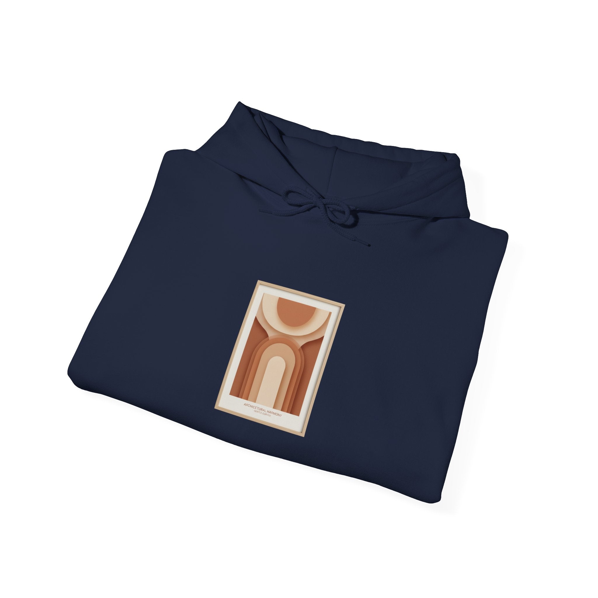 Terracotta Abstract Arch Hoodie | warm neutral shapes, boho arch design