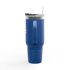 40oz Insulated Travel Mug — “The Adventure Begins” Mountain Stainless Tumbler