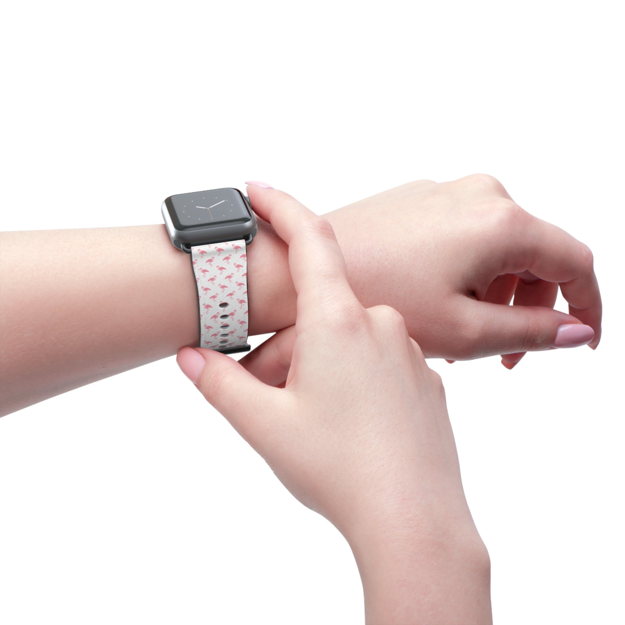 Pink Flamingo Pattern Watch Band — Cute Tropical Apple Watch Strap