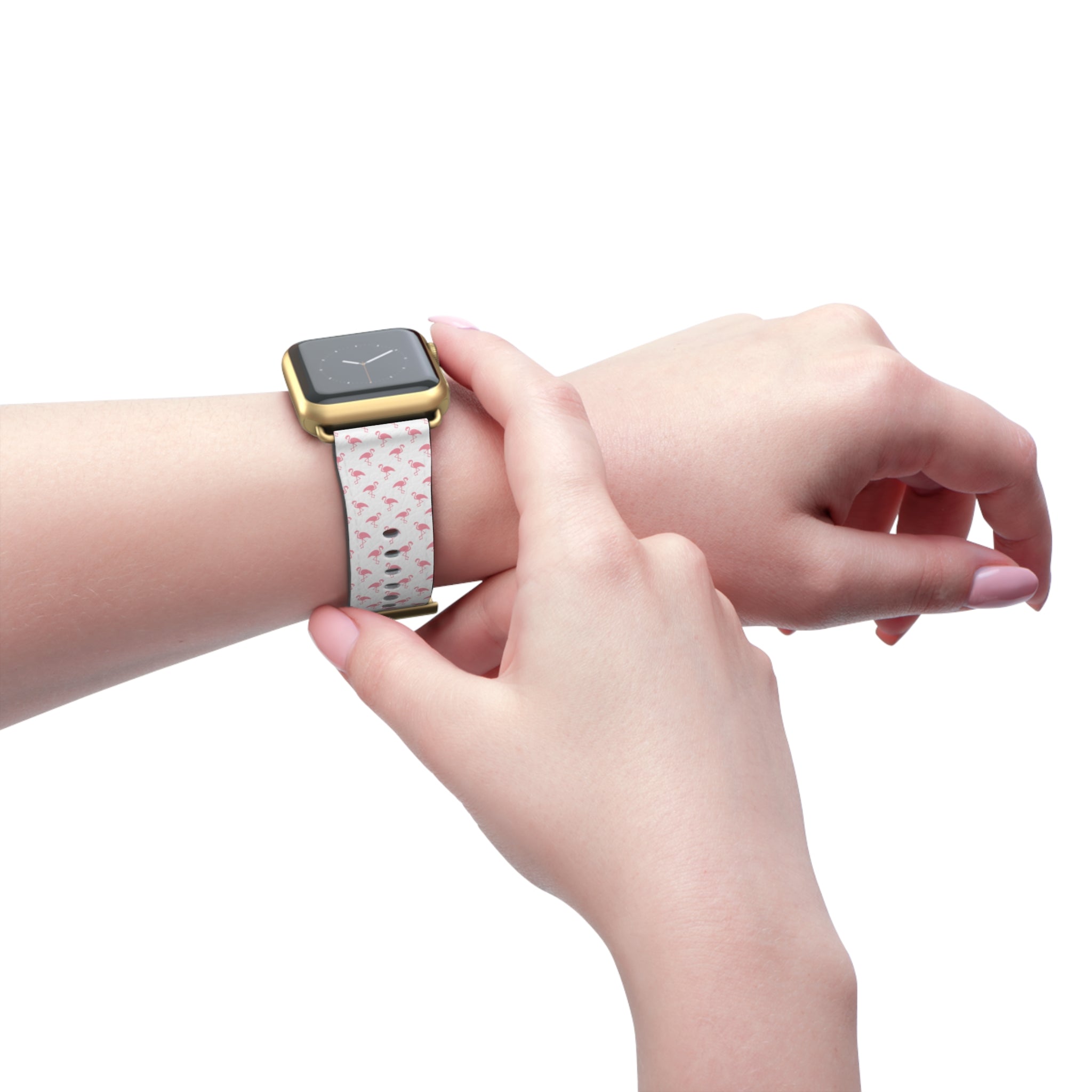 Pink Flamingo Pattern Watch Band — Cute Tropical Apple Watch Strap