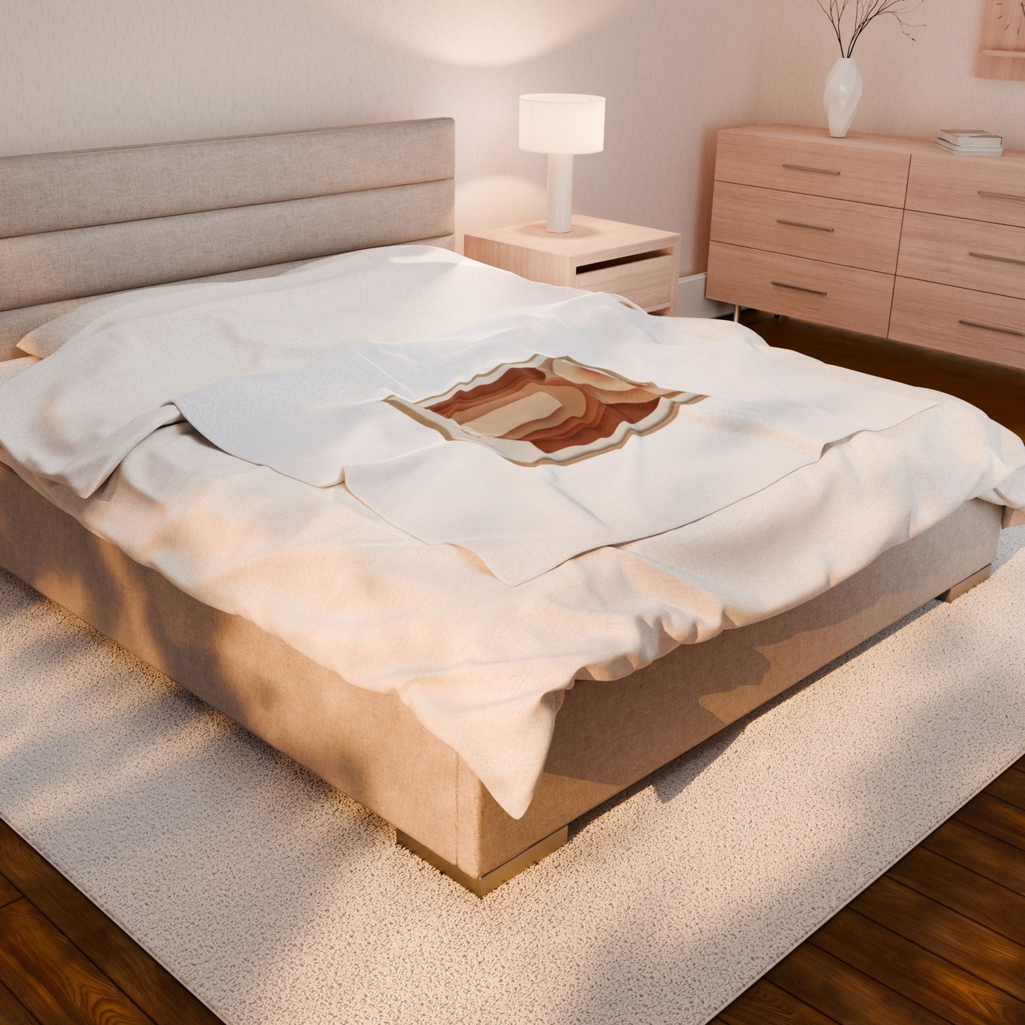 Terracotta Arch Abstract Velveteen Blanket | warm neutral shapes, clay tone decor