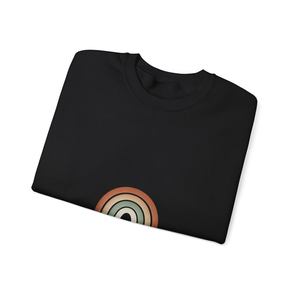 Neutral Rainbow Arc Sweatshirt | muted rainbow, boho desert arc