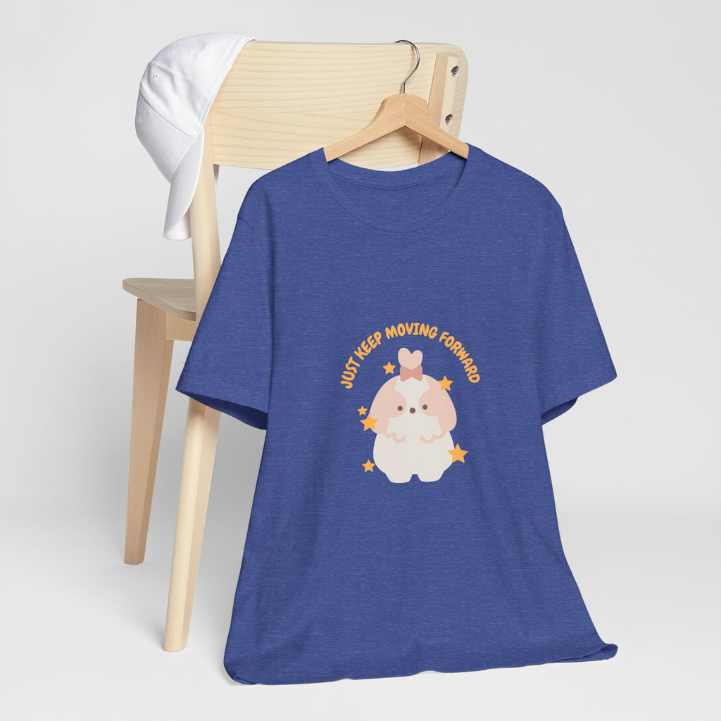 Cute Kawaii Bunny Tee — "Just Keep Moving Forward" Graphic T-Shirt
