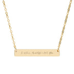 Engravable Horizontal Bar Necklace — Personalized Morse Code Pendant