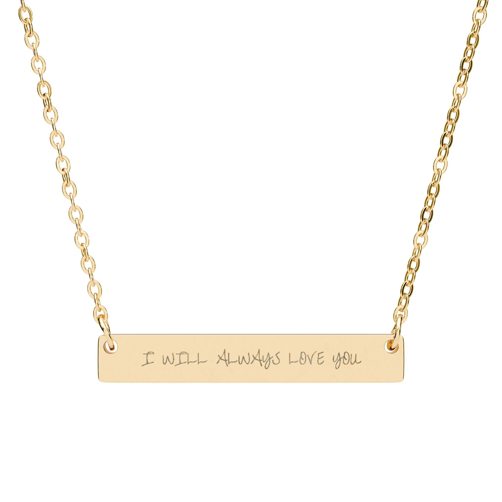 Engravable Horizontal Bar Necklace — Personalized Morse Code Pendant