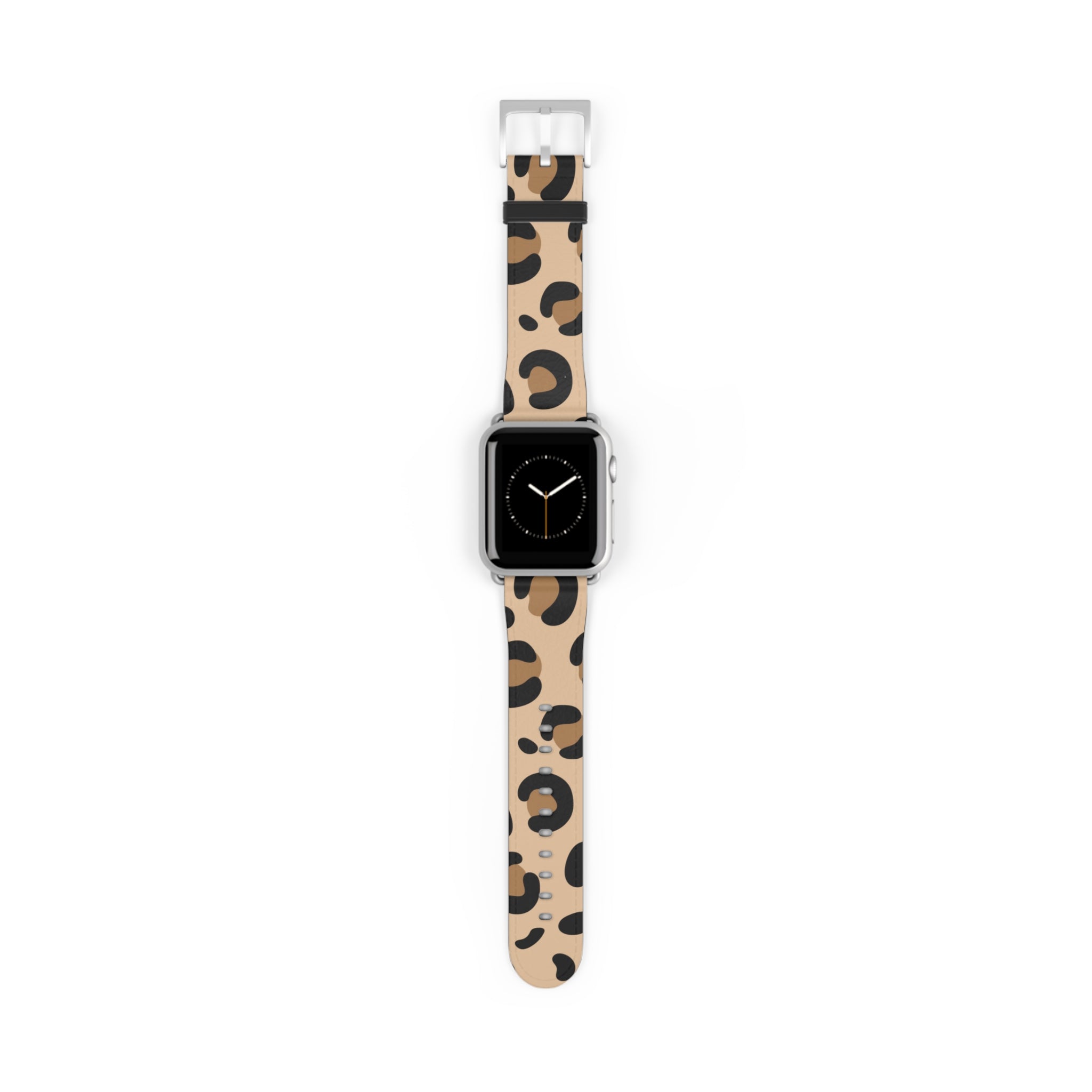 Leopard Print Silicone Watch Band — Beige Animal Pattern Apple/Smartwatch Strap