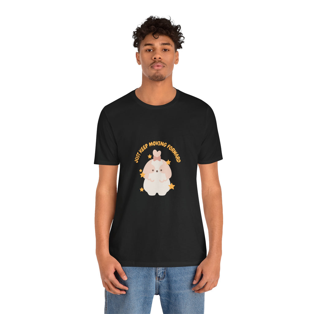 Cute Kawaii Bunny Tee — "Just Keep Moving Forward" Graphic T-Shirt