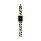 Leopard Print Silicone Watch Band — Beige Animal Pattern Apple/Smartwatch Strap